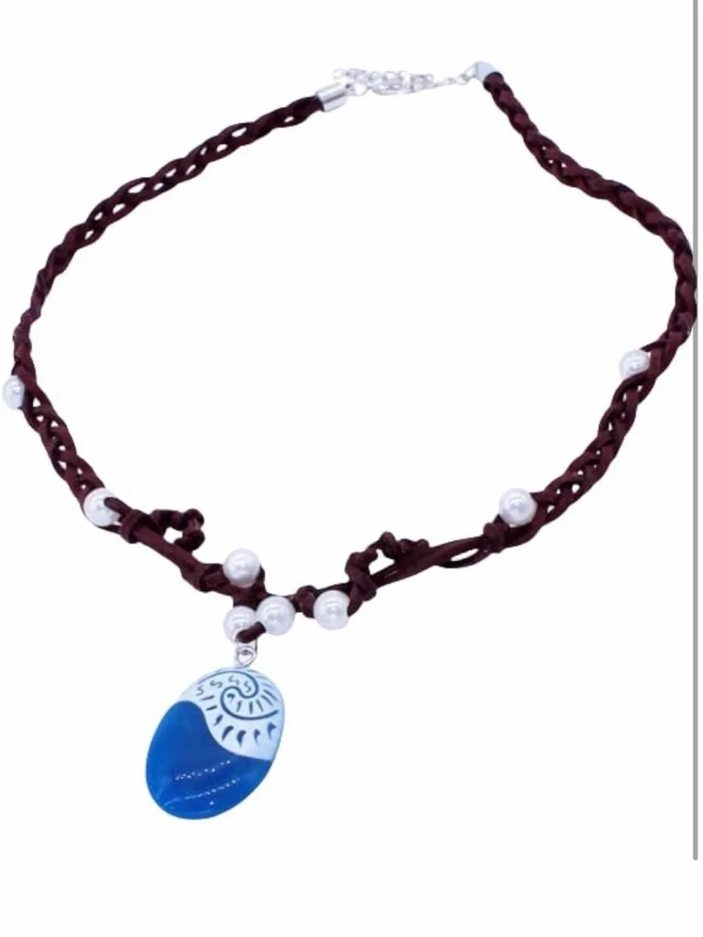 Moana Girls Costume Includes Wig and Heart of Te Fiti Necklace- 5-6 Yrs
